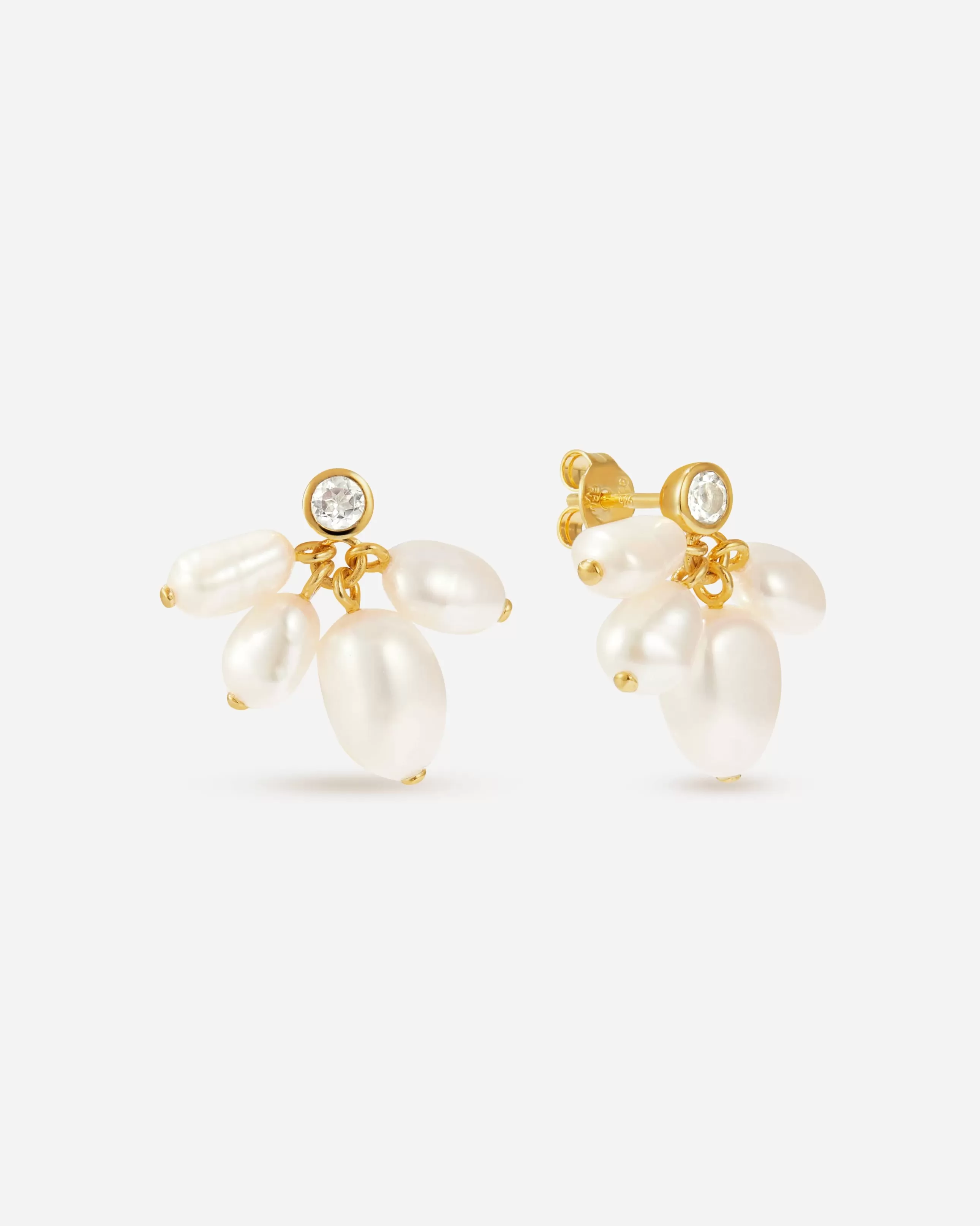 New BRUNA The Label Airelles Studs Or vermeil 18ct et perles