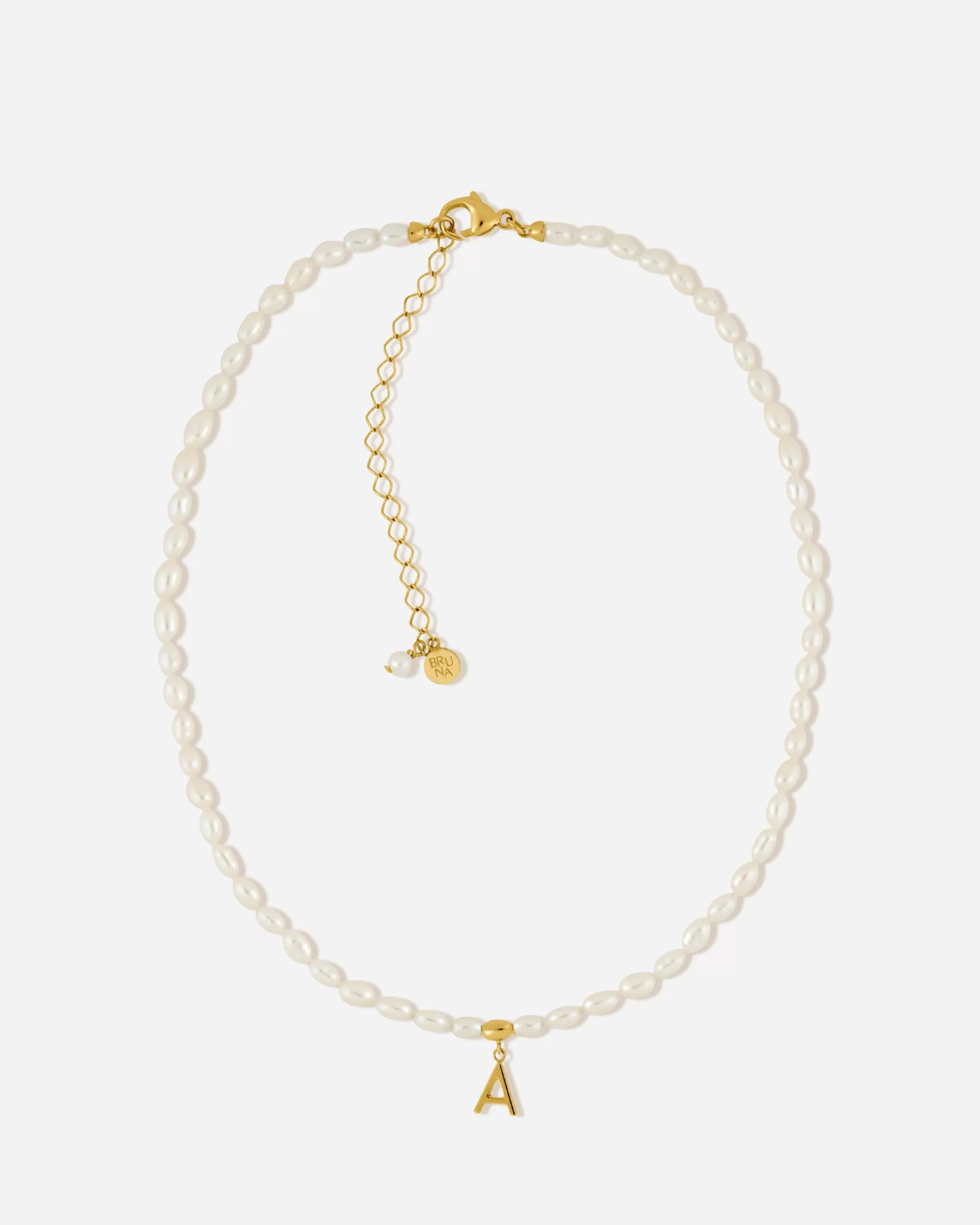 Online BRUNA The Label Antibes Letter Choker Or vermeil 18ct et perles