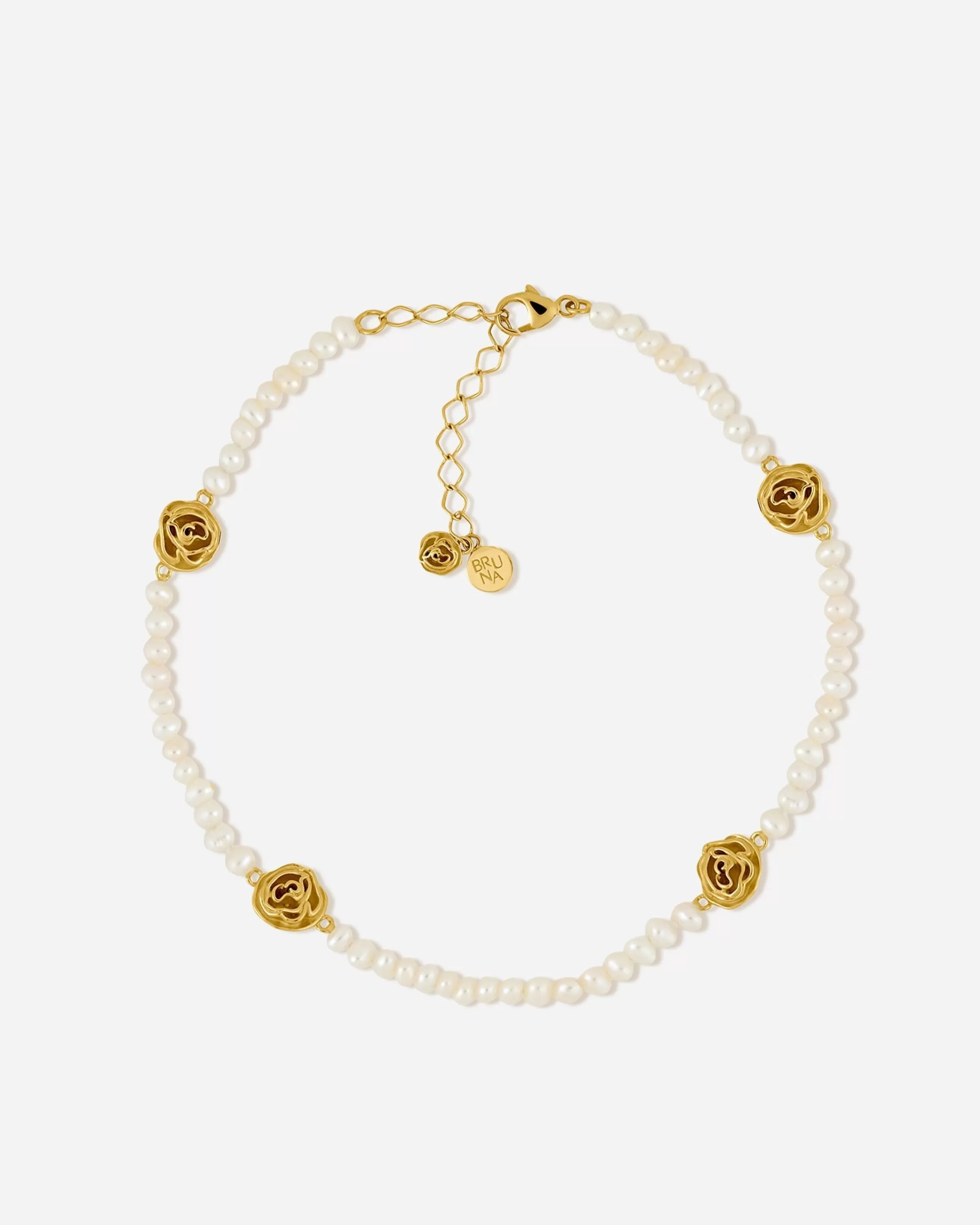 Best Sale BRUNA The Label Basque Anklet Or vermeil 18ct et perles