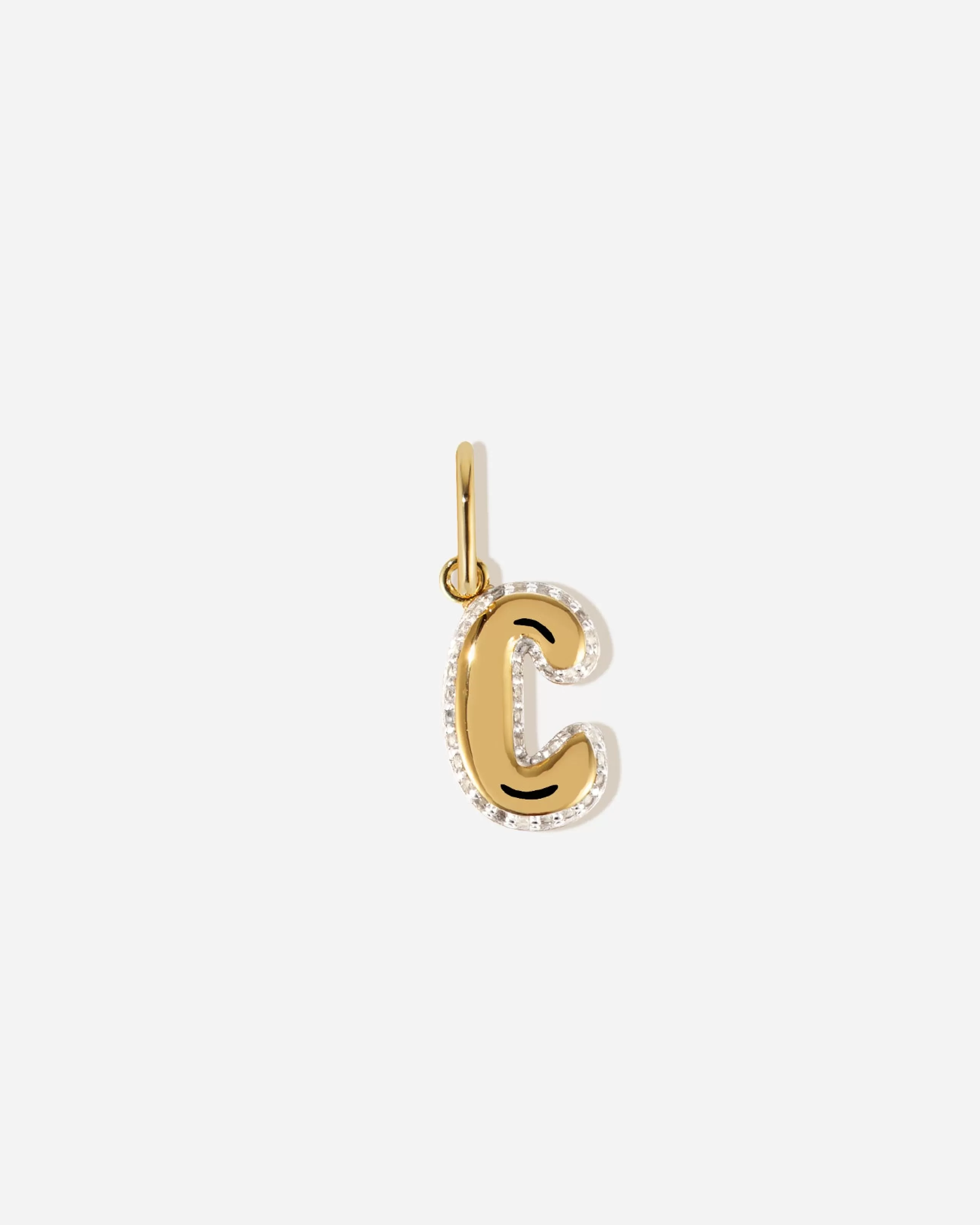 Outlet BRUNA The Label Bubble Letter Topaz Charm Or vermeil 18ct et pierres