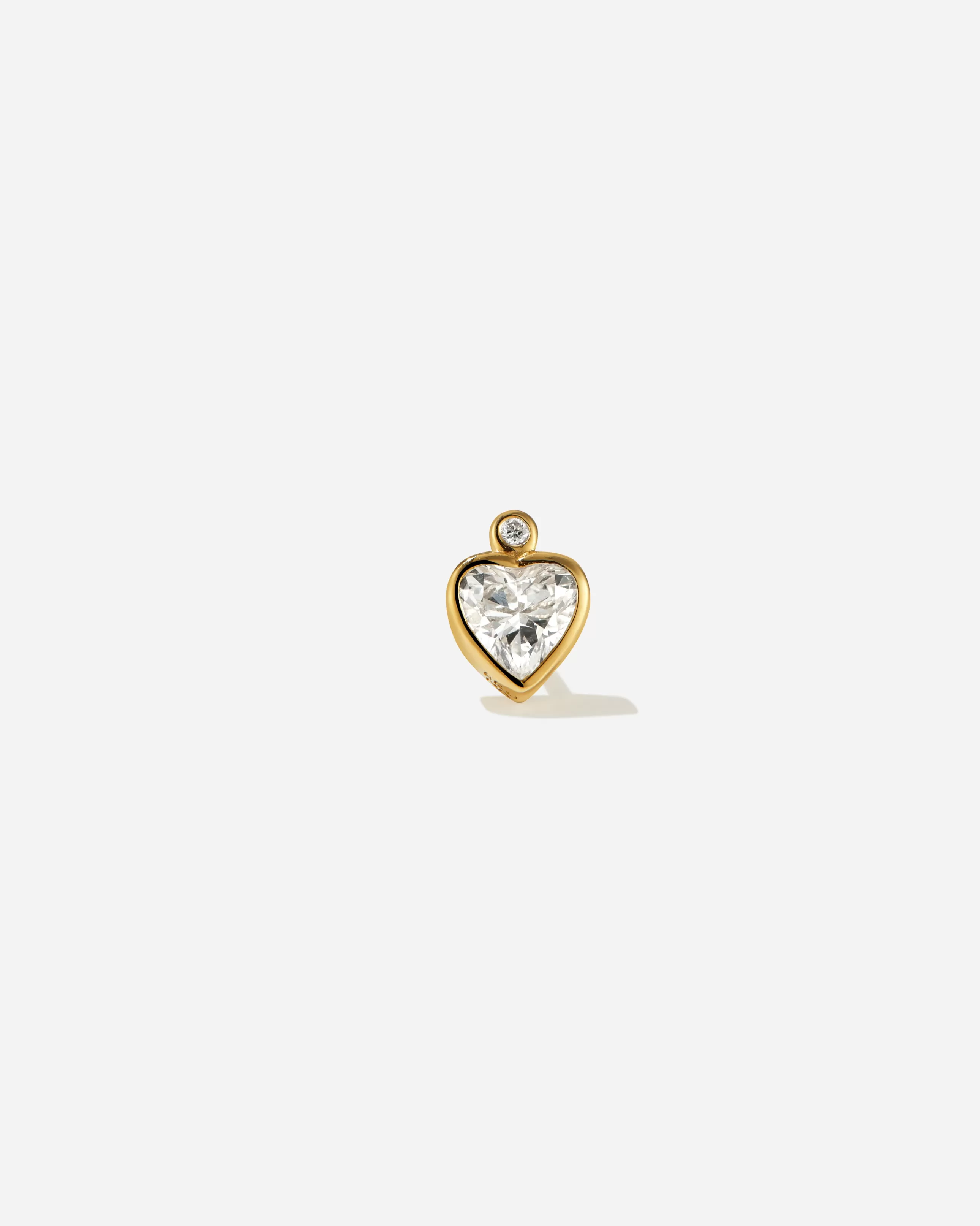 Cheap BRUNA The Label Coeur Stud Or jaune 14ct et diamants de laboratoire