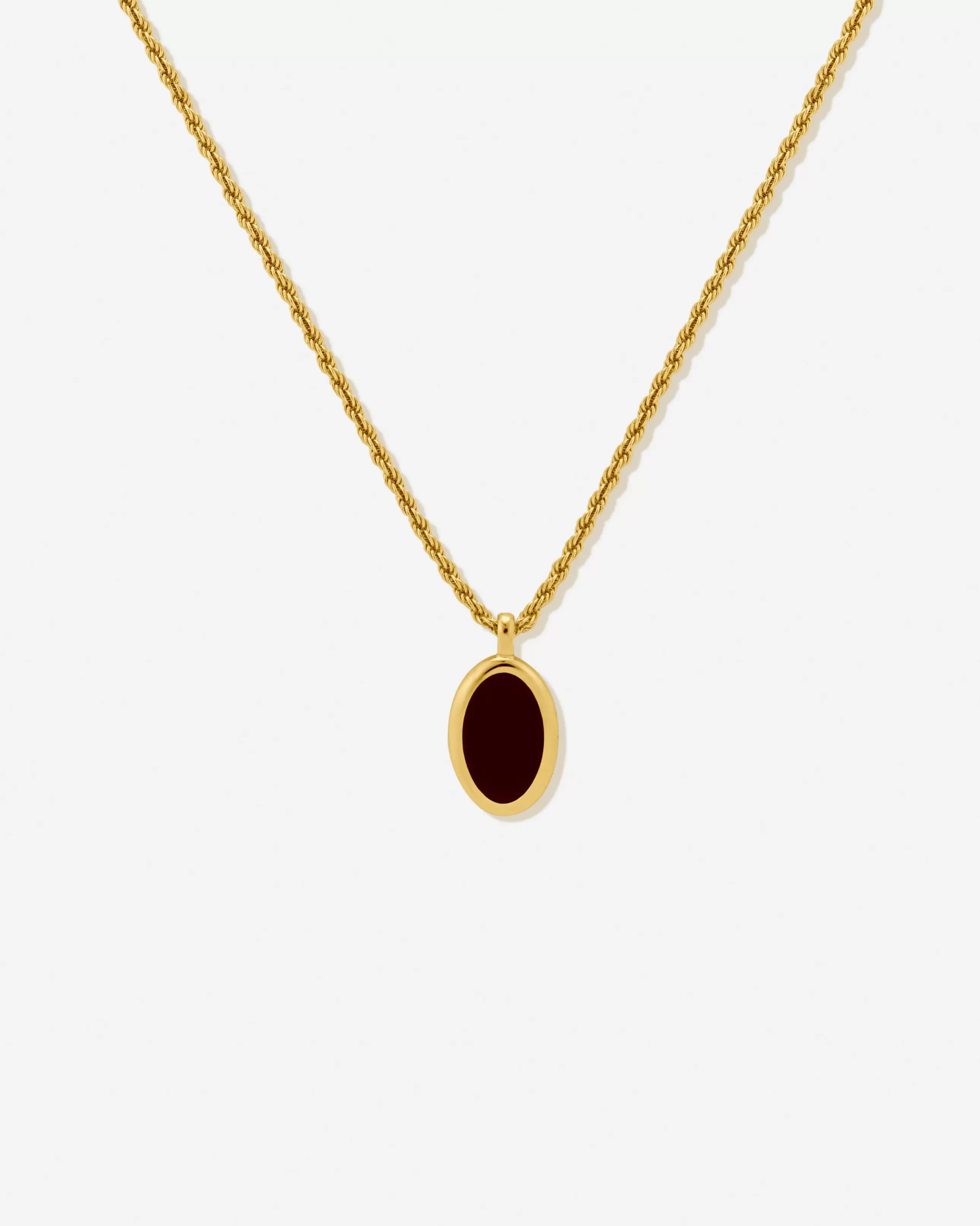 Shop BRUNA The Label Como Onyx Necklace Or vermeil 18ct et pierres