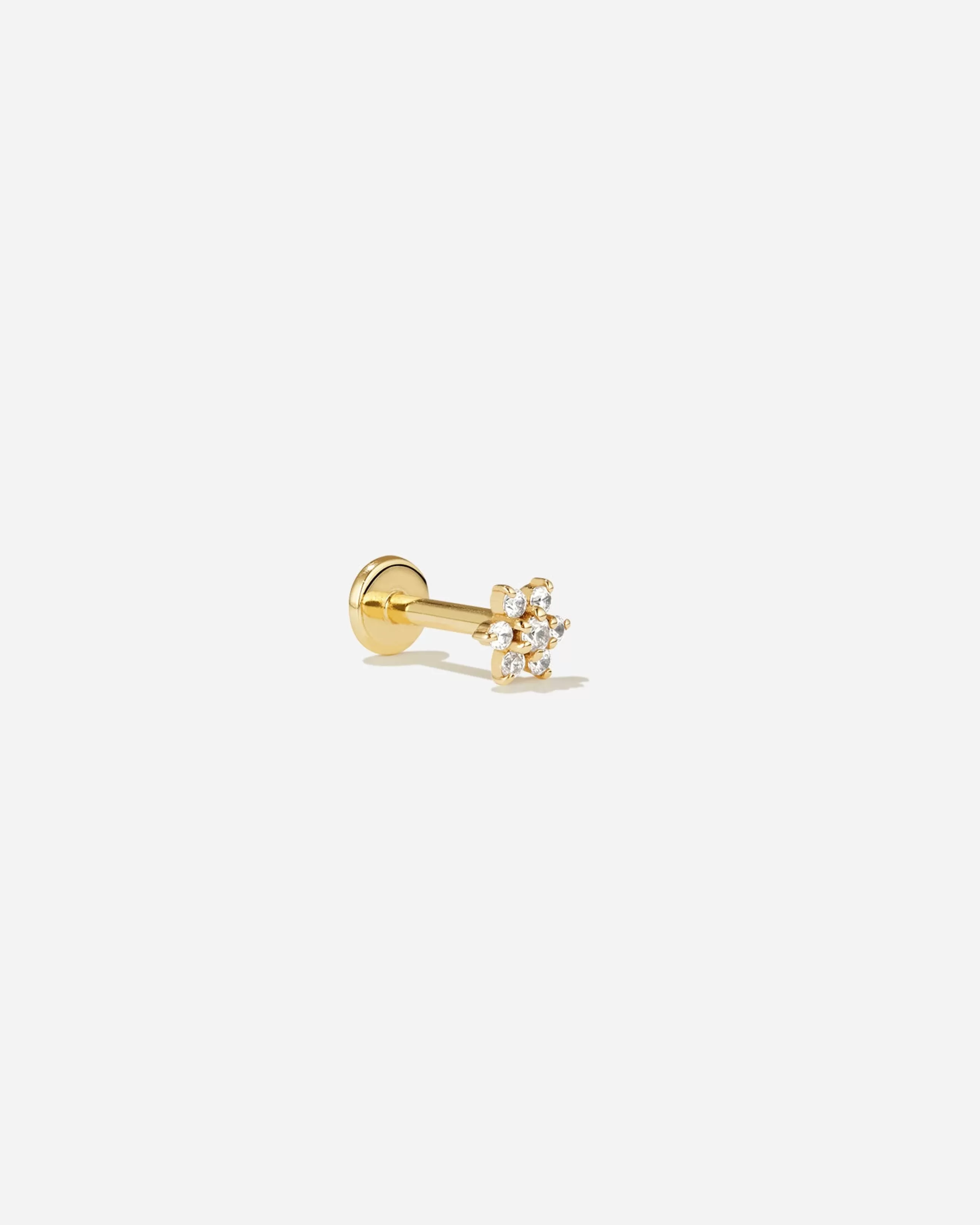 Sale BRUNA The Label Etoile Threaded Stud Or jaune 14ct et diamants de laboratoire