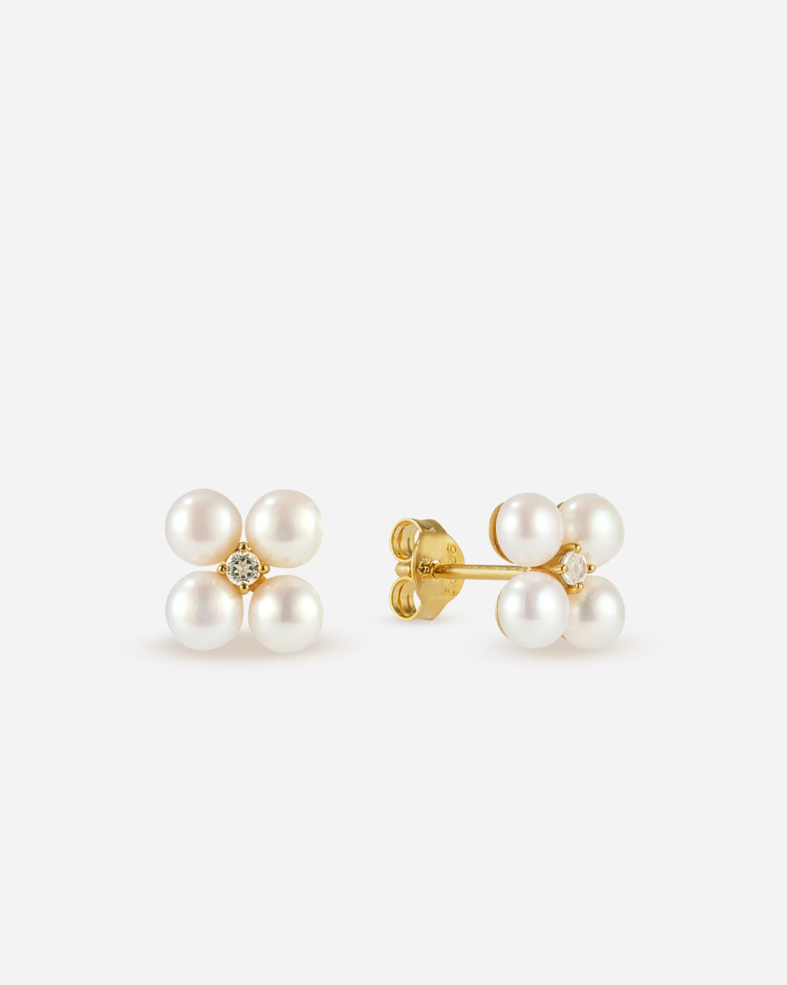 Best BRUNA The Label Jardin Studs Or vermeil 18ct & pierres & perles