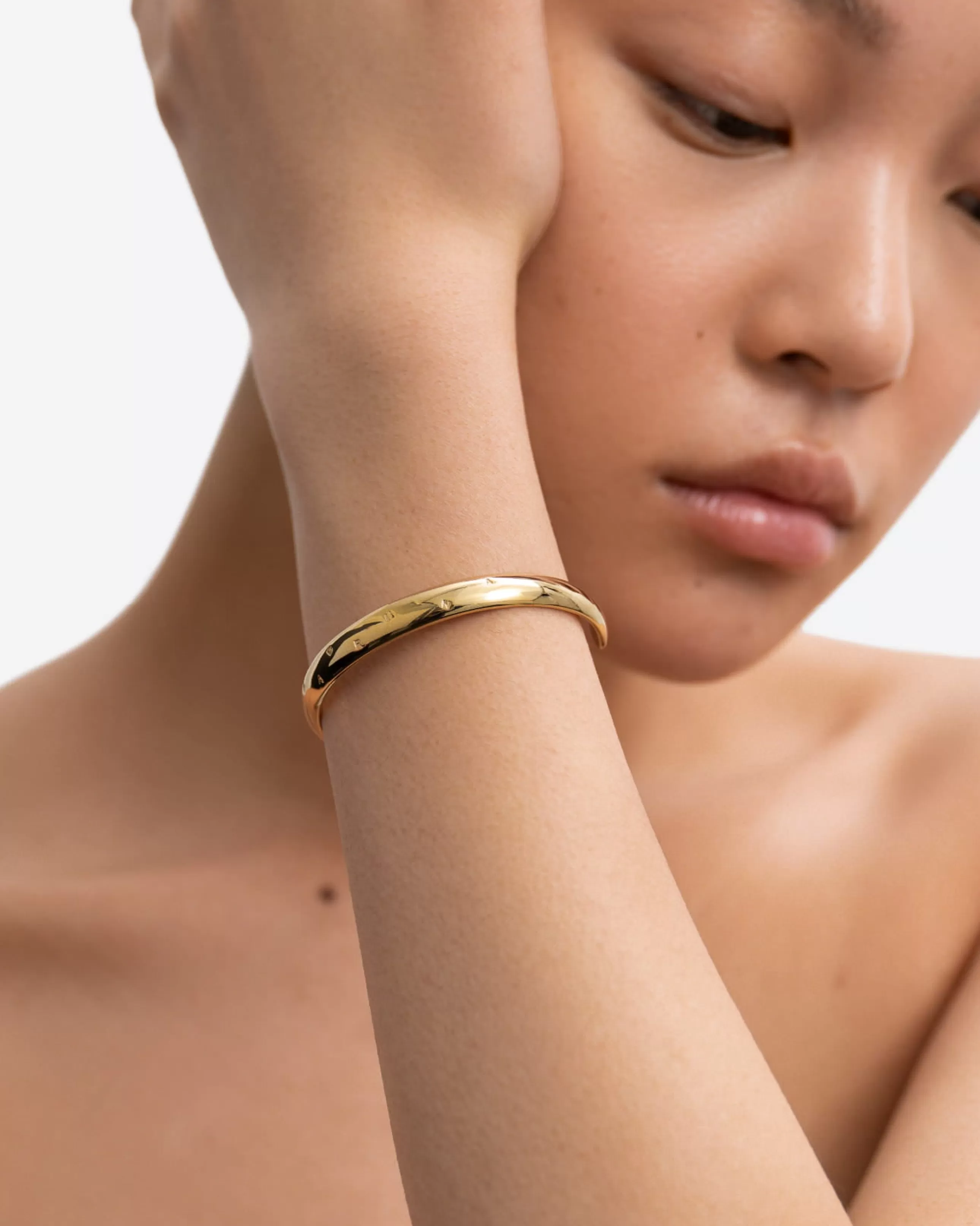 New BRUNA The Label Liguria Logo Cuff Bracelet Or vermeil 18ct