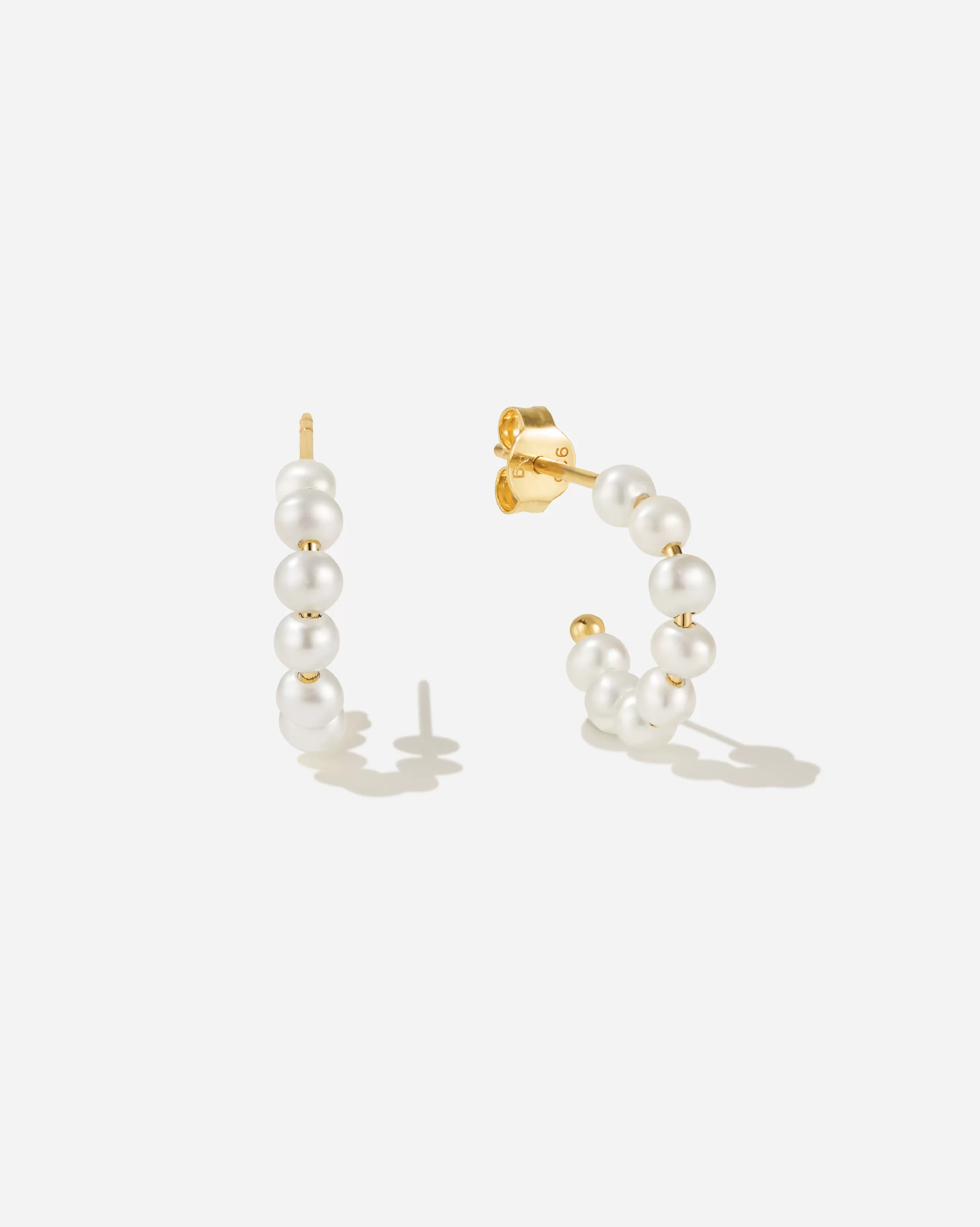 Best BRUNA The Label Palermo Mini Hoops Or vermeil 18ct et perles