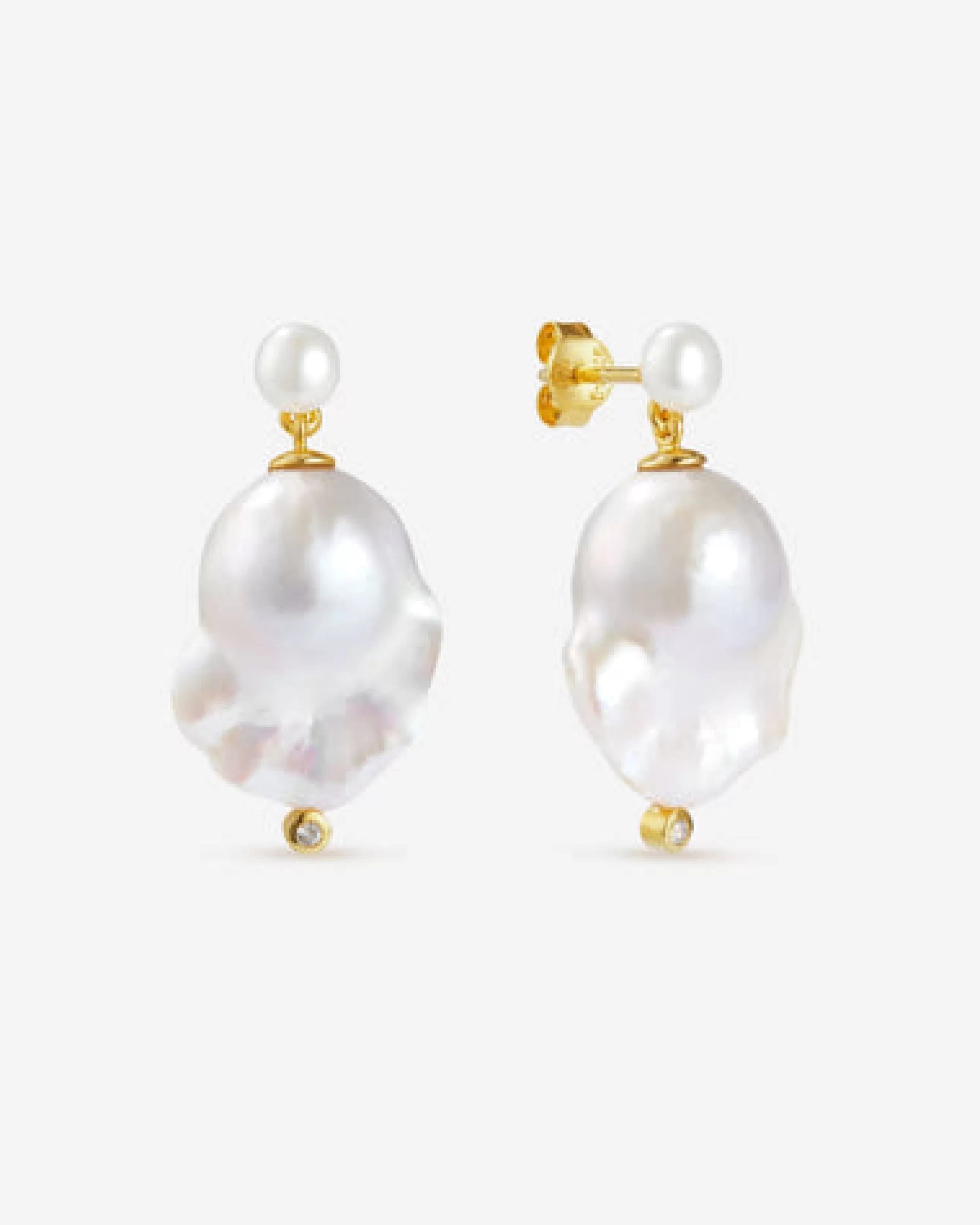 Outlet BRUNA The Label Pamplona 14k Gold Earrings Or jaune 14ct et diamants de laboratoire