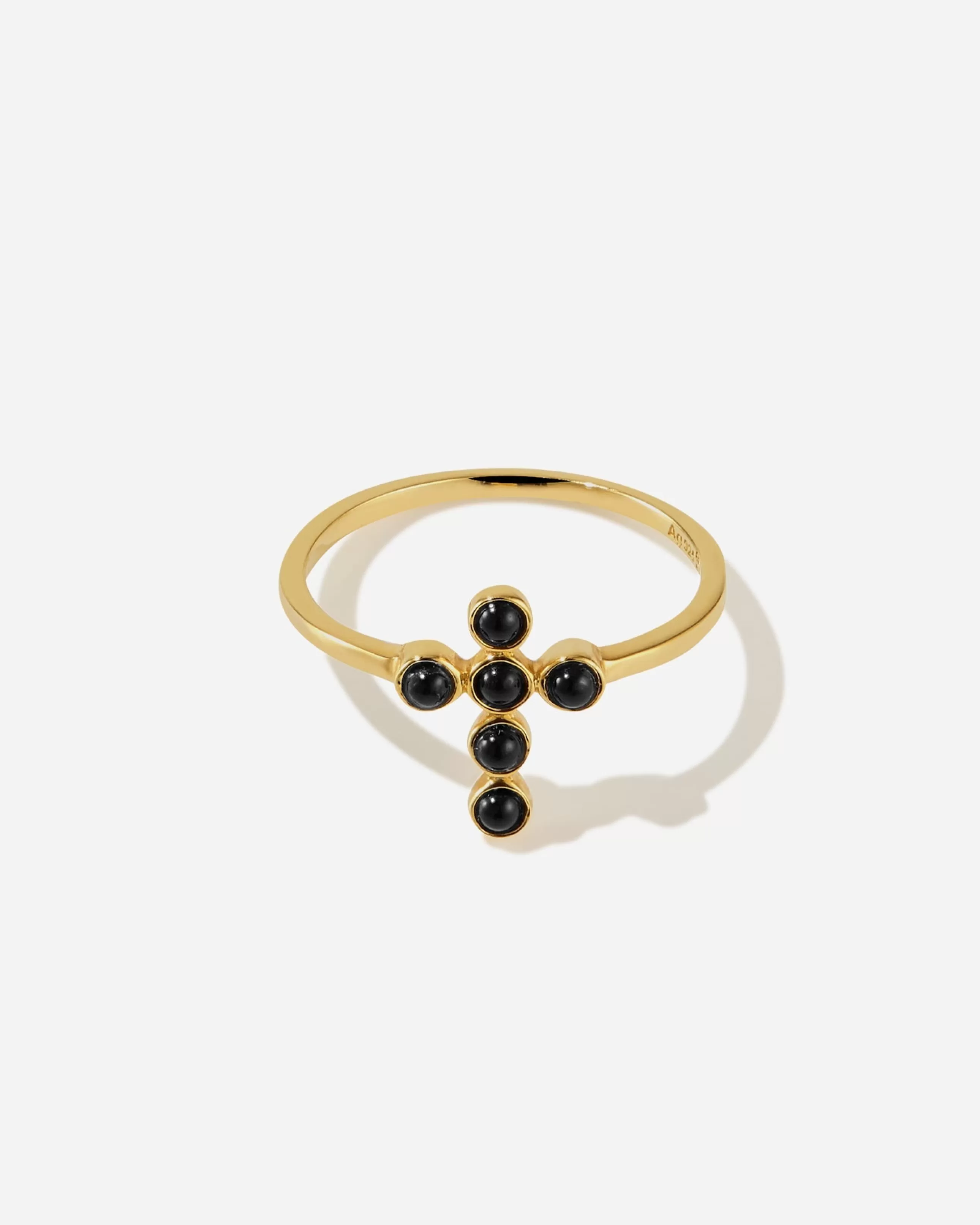 Best Sale BRUNA The Label Saint-Savin Onyx Ring Or vermeil 18ct et pierres