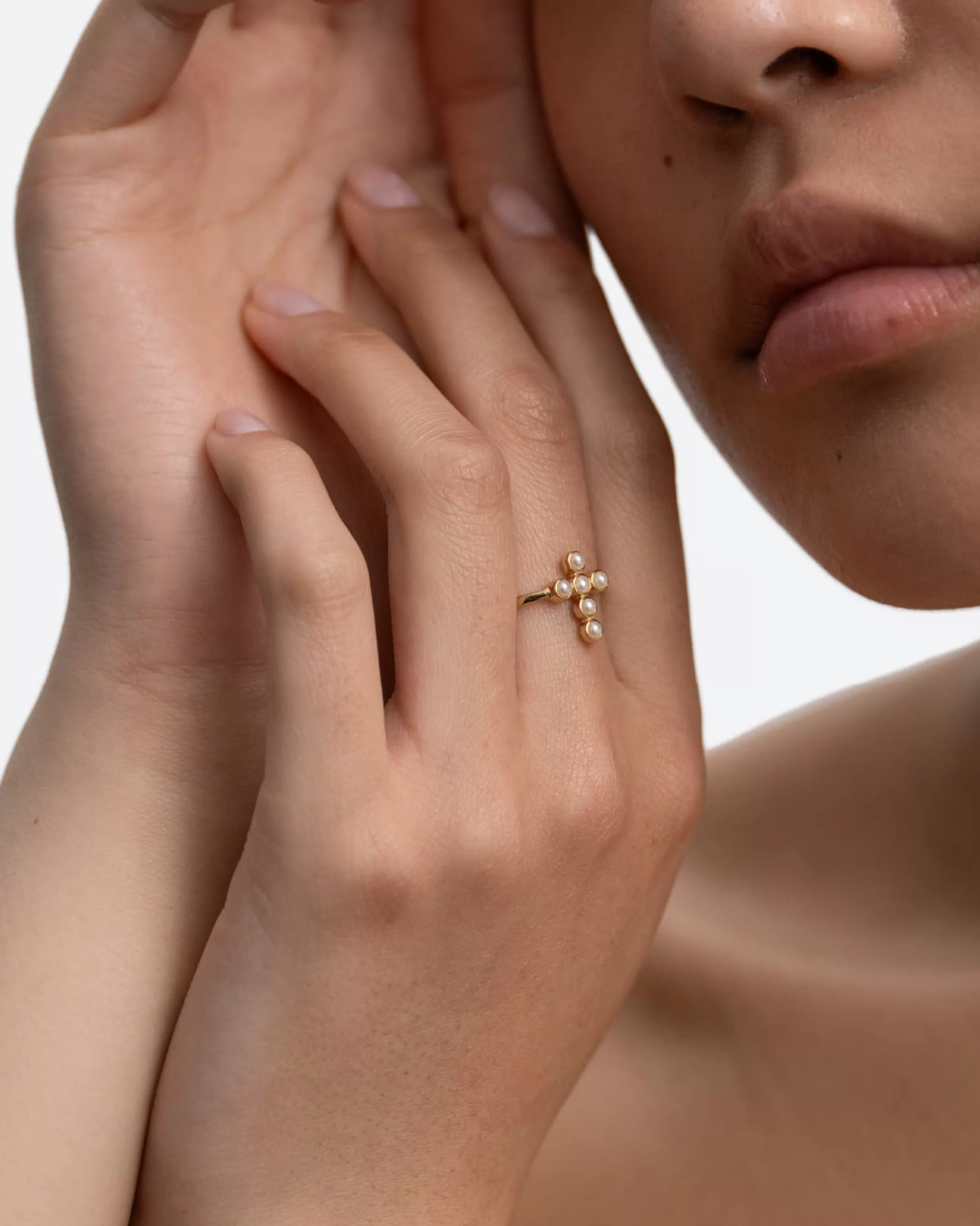 Online BRUNA The Label Saint-Savin Pearl Ring Or vermeil 18ct et perles