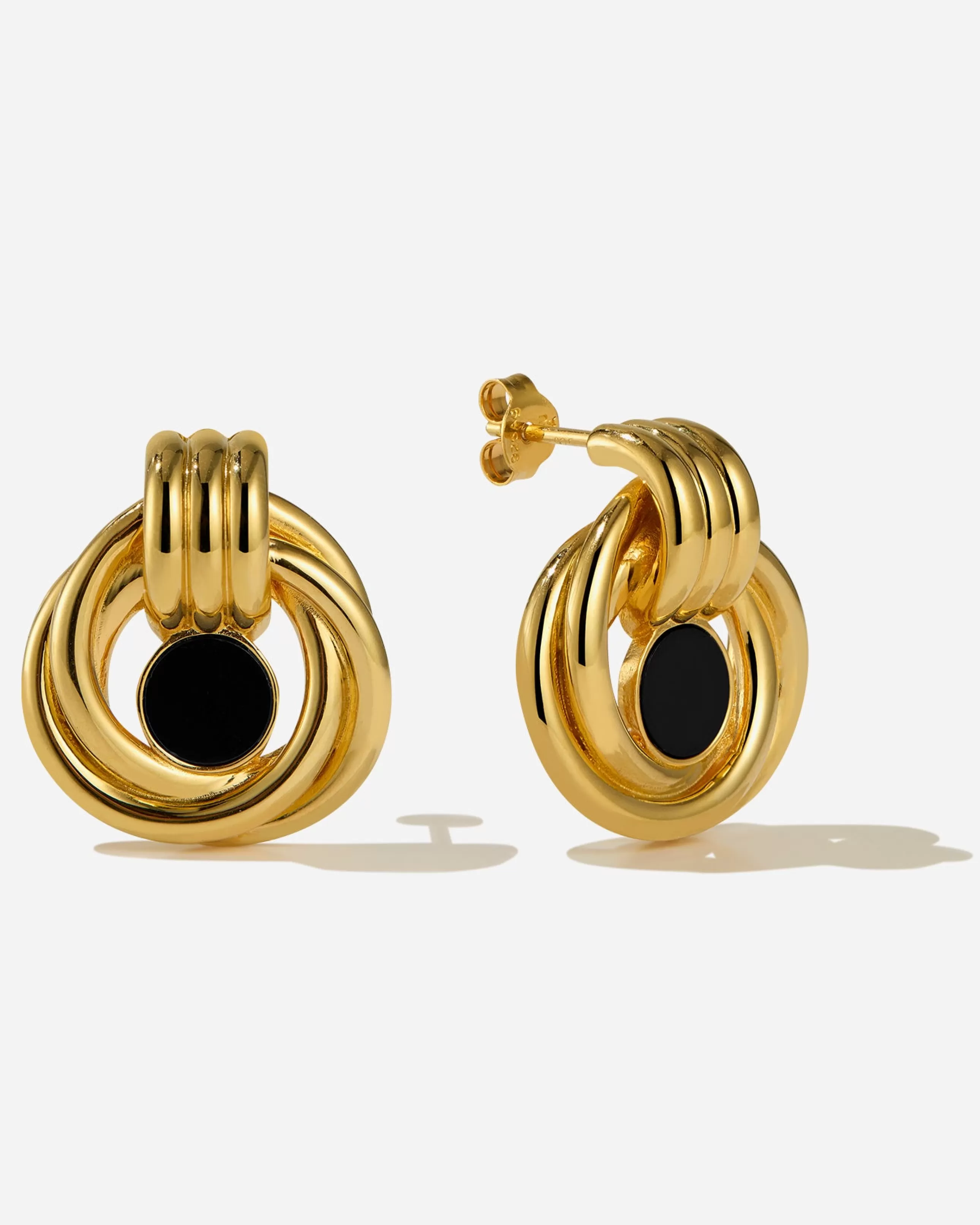 New BRUNA The Label Tuscany Loop Onyx Earrings