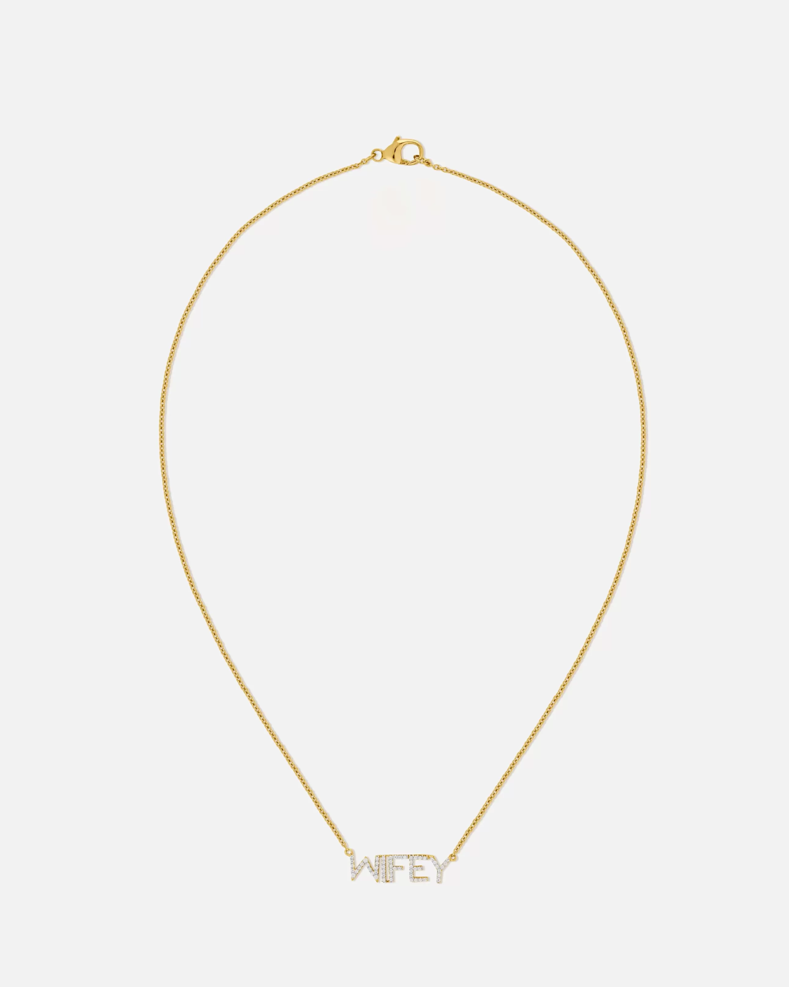 Shop BRUNA The Label Wifey Necklace Or jaune 14ct et diamants de laboratoire